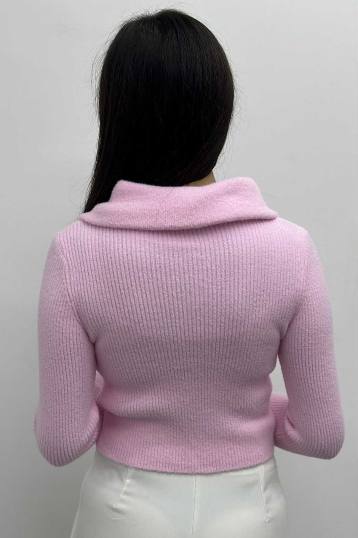 Boğazlı Pamuklu Kumaş Kazak