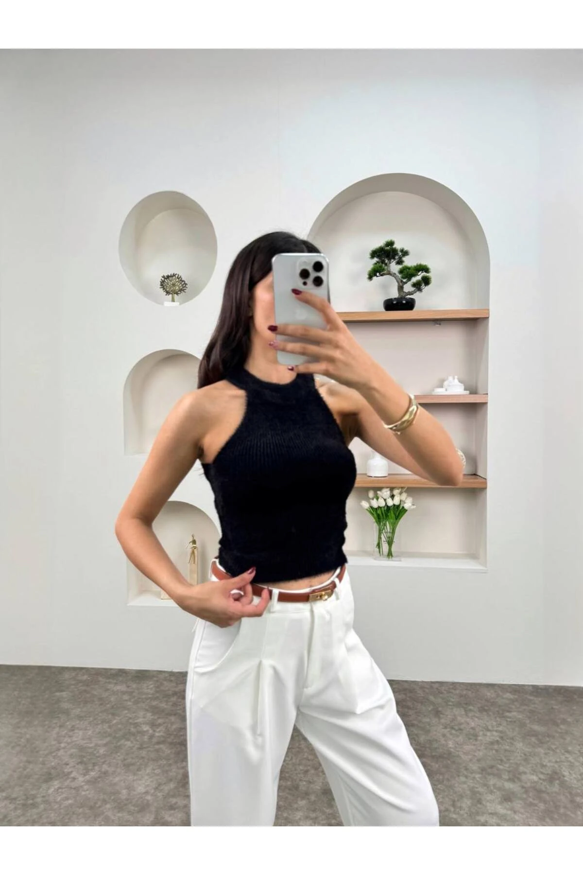 Sıfır Kol Tüylü Bluz