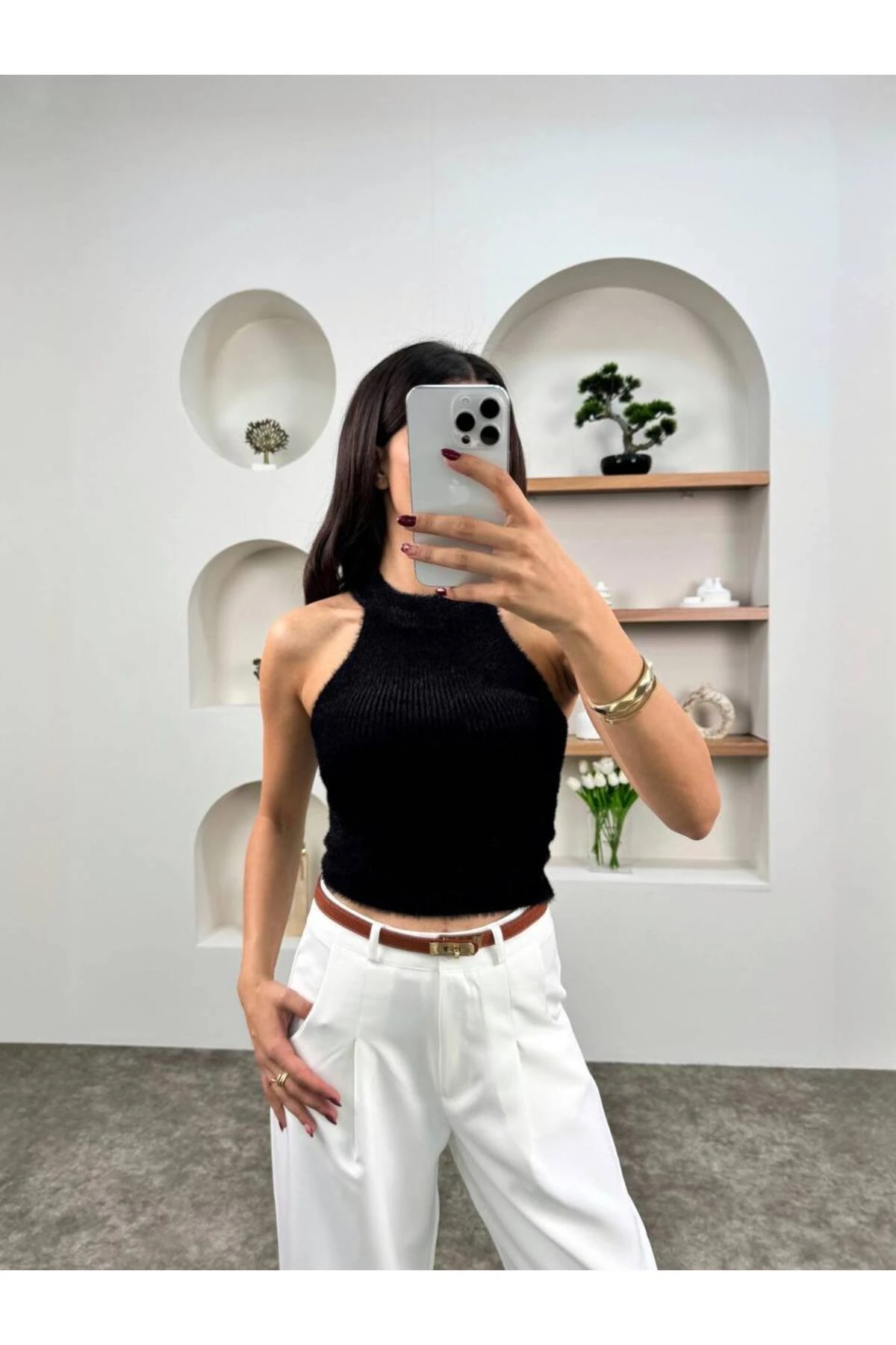 Sıfır Kol Tüylü Bluz