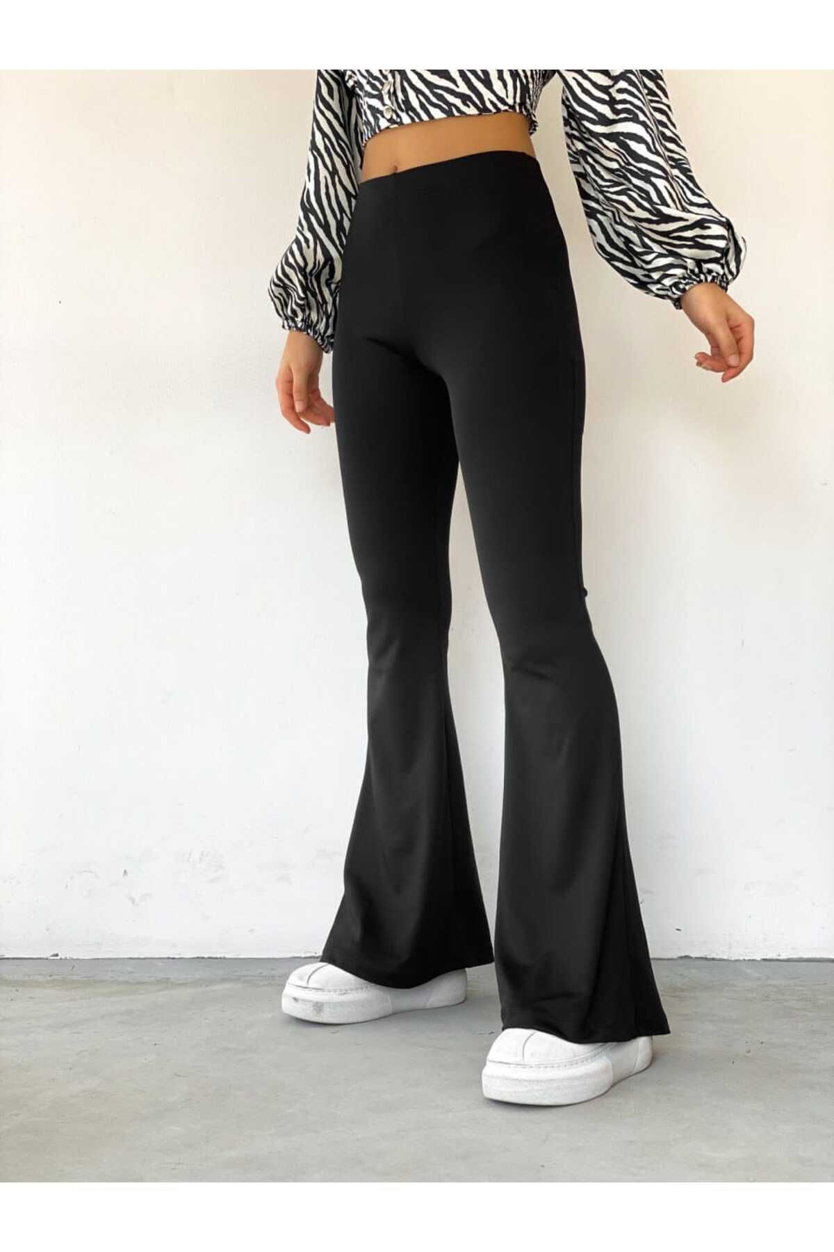 Desenli İspanyol Paça Pantolon