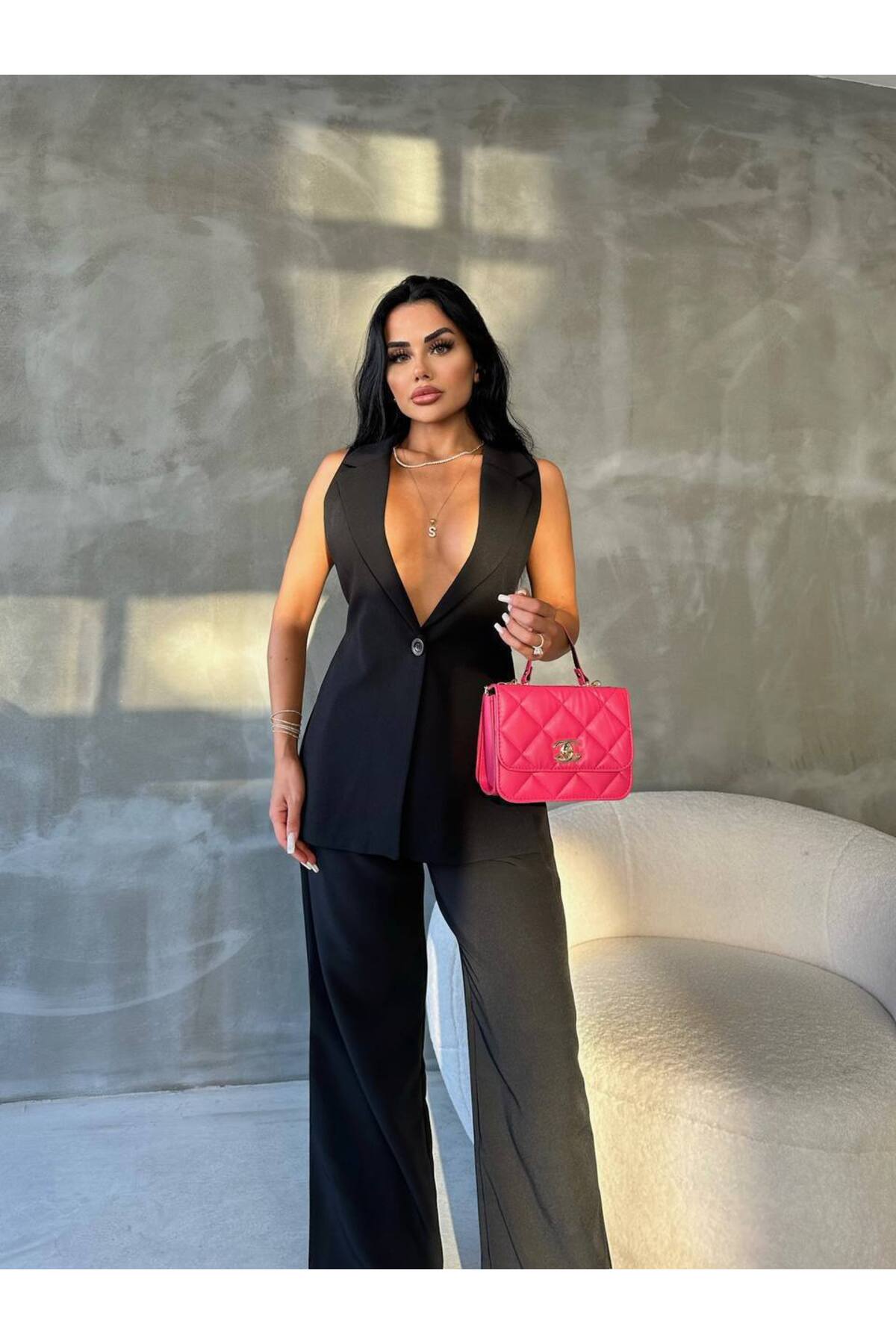 Yandan Tokalı ZR Model Blazer Yelek