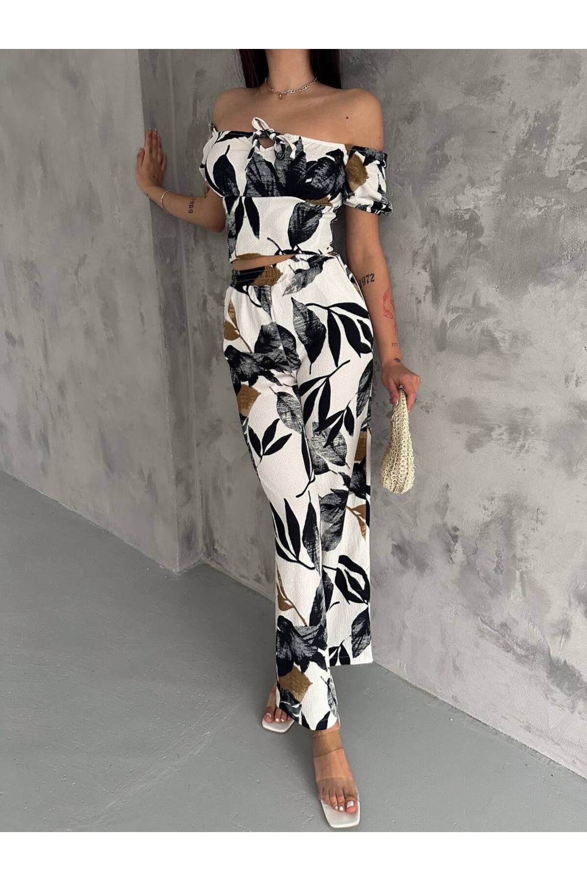 PALMİYE DESENLİ TAKIM