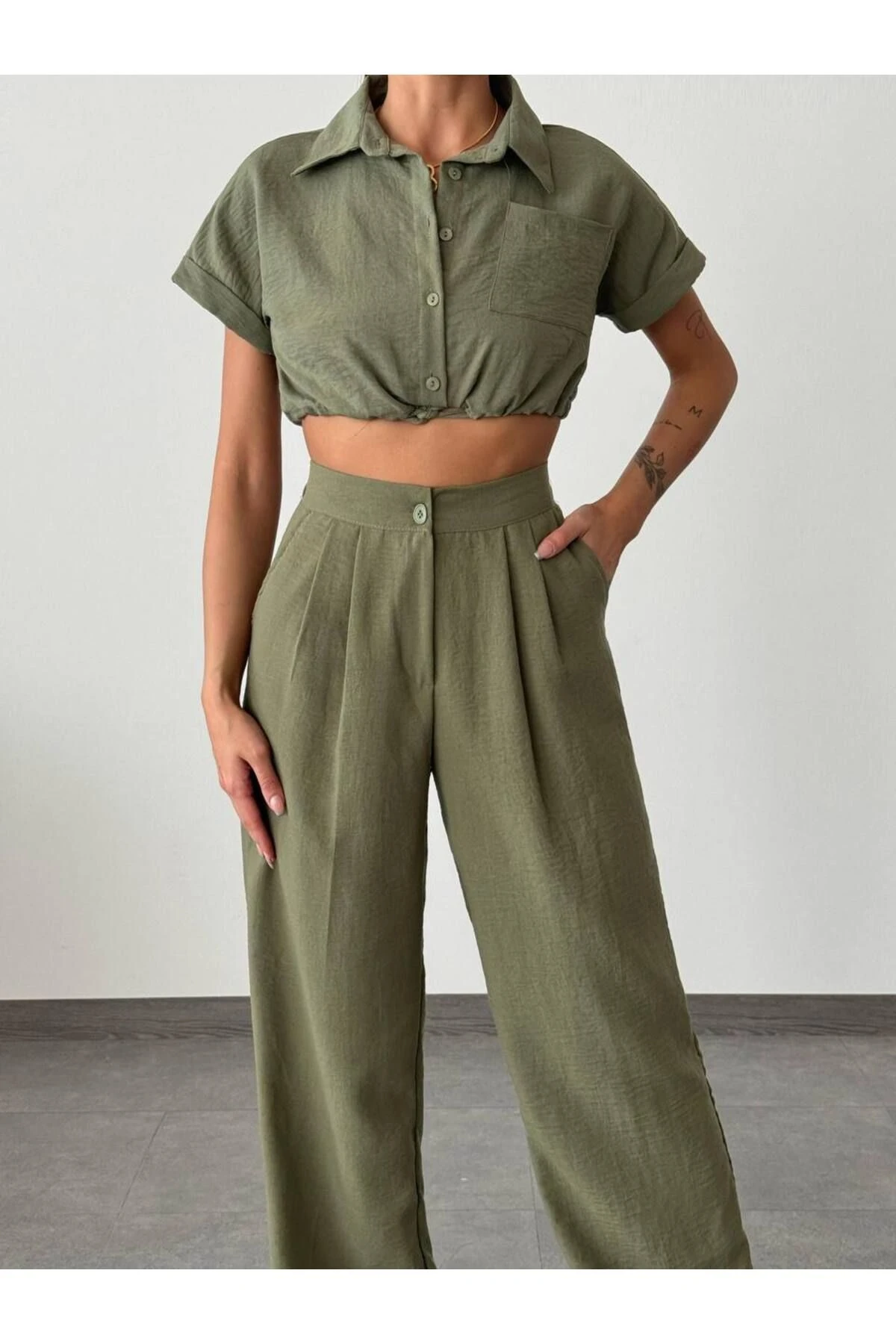 Viskon Kumaş Kısa Kol Takım