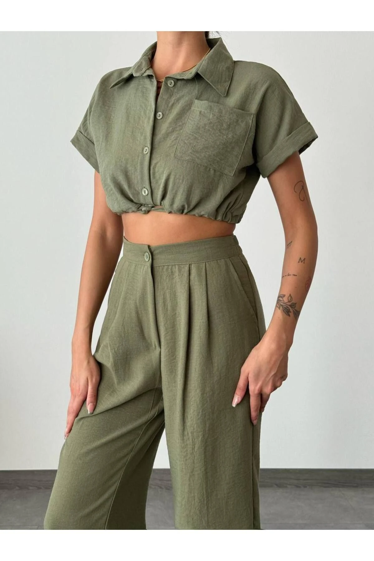 Viskon Kumaş Kısa Kol Takım