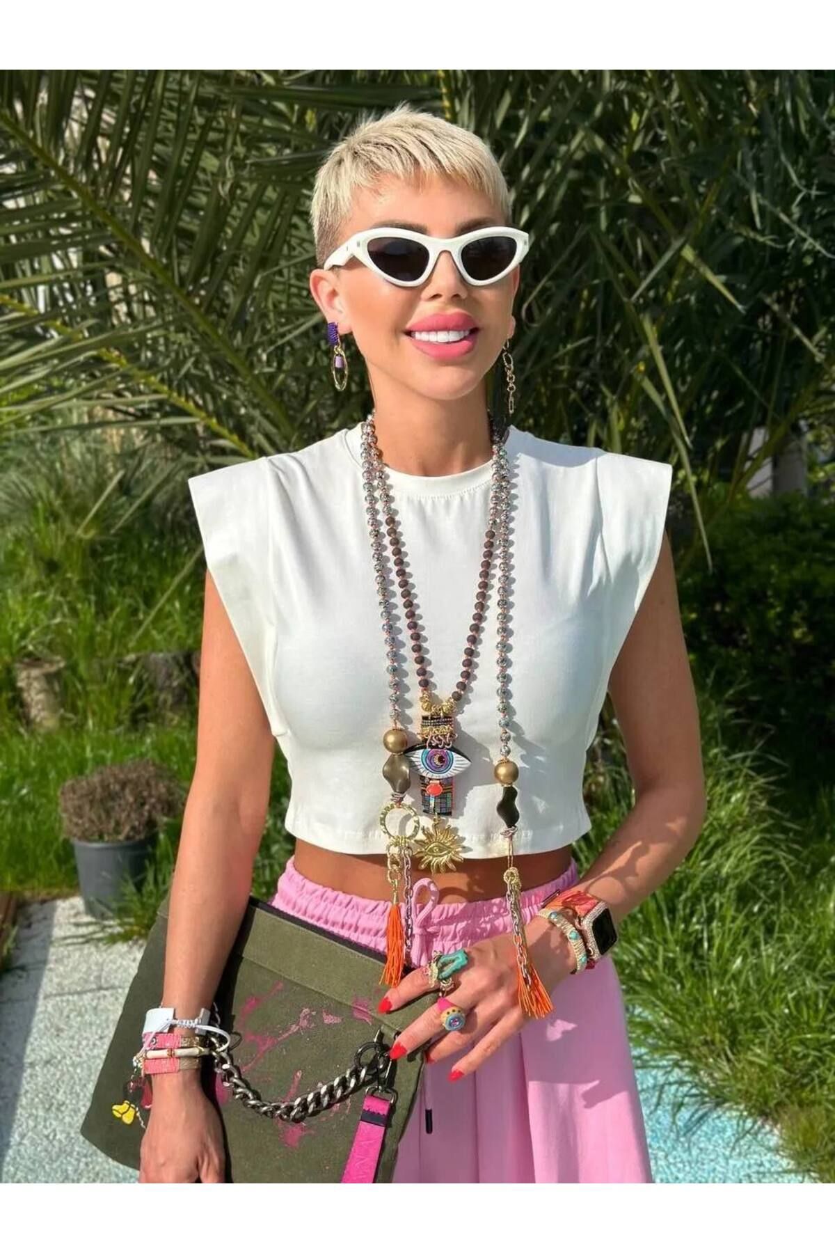 Sıfır Kol Basic Crop T-shirt