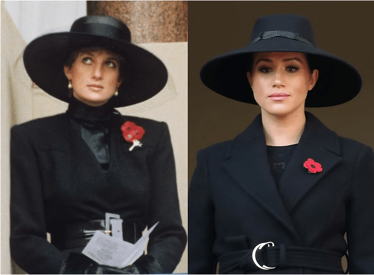 Solda: Lady Diana Spencer | Sağda: Meghan Markle