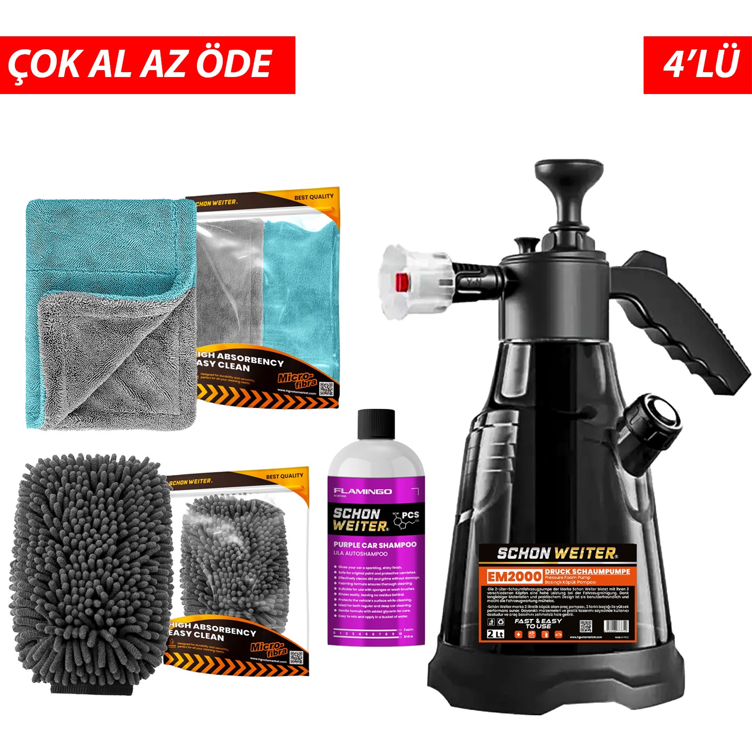  Schön Weiter 4’lü Premium Araç Yıkama Seti