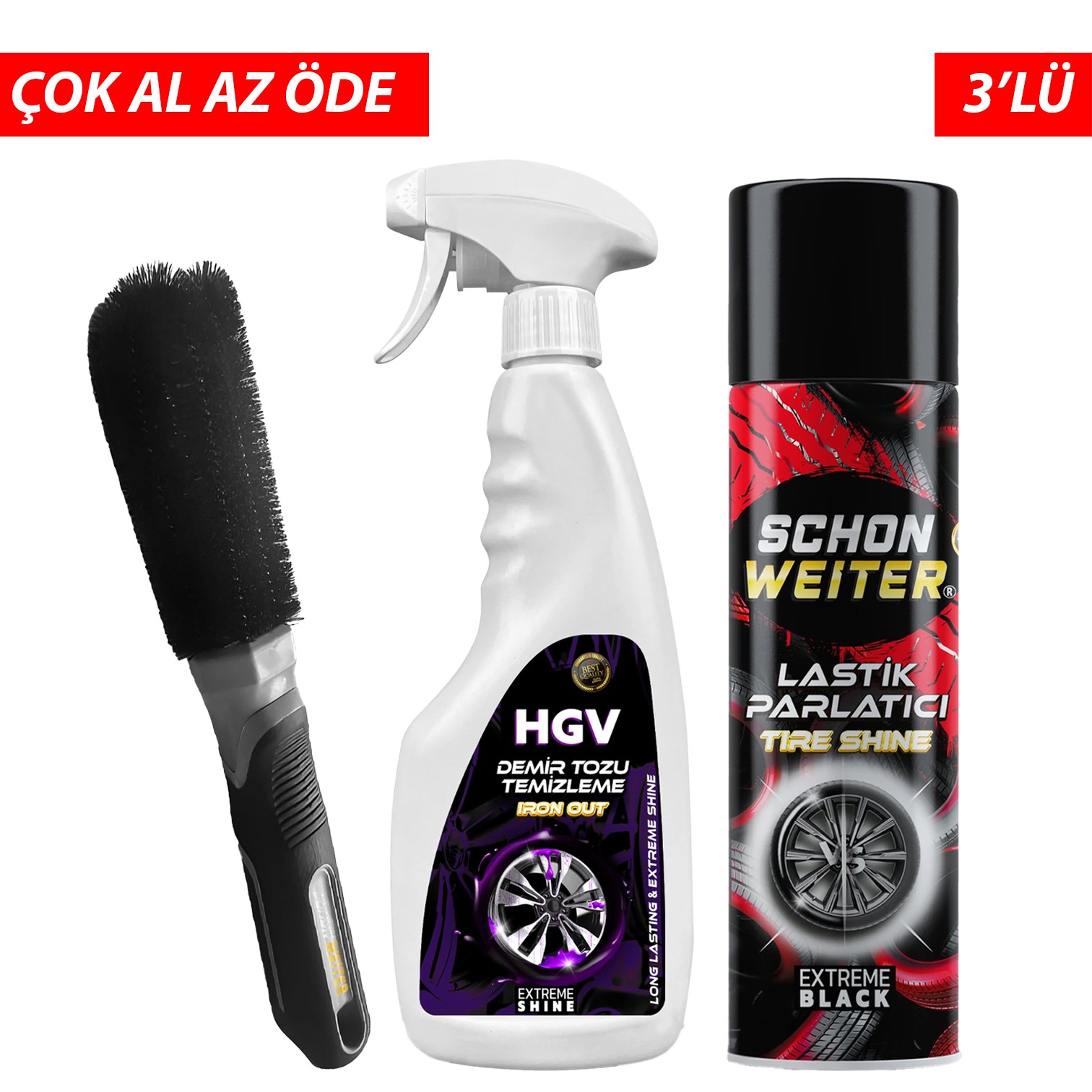 Jant & Lastik Temizliğinde Üst Düzey 3’lü Set