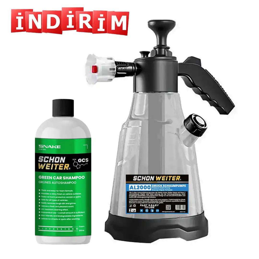 ✨ Yıkamada Maksimum Köpük, Minimum Fiyat! Schön Weiter AL2000 Şeffaf 2Lt  + Schön Weiter GCS Car Shampoo Snake 500Ml