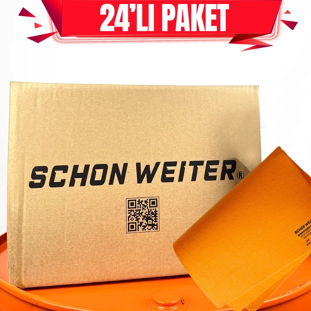 Schön Weiter 50x60 Mikrofiber Güderi Cam & Kaporta Bezi – Sarı – 24’lü Paket
