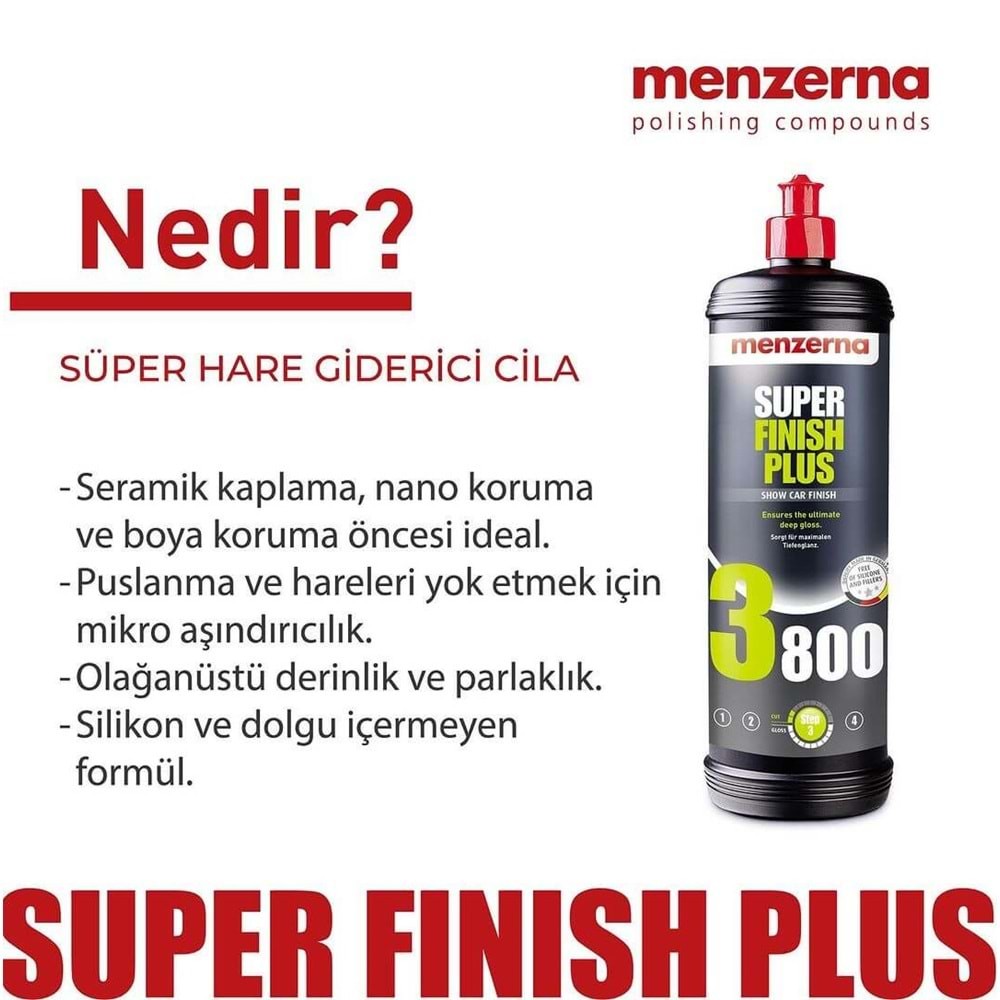 Menzerna 3800 Hare Giderici Cila Super Fınısh Plus 1Lt