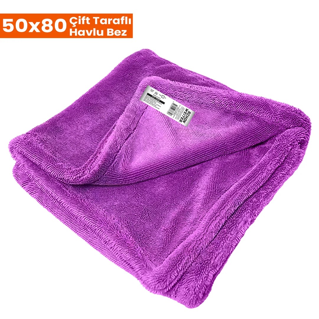 Schön Weiter 50x80 Double Face Kurulama Havlusu 12’Lİ RENKLİ PAKET – Her renkten 3’er adet | Siyah - Mor - Mavi - Kırmızı