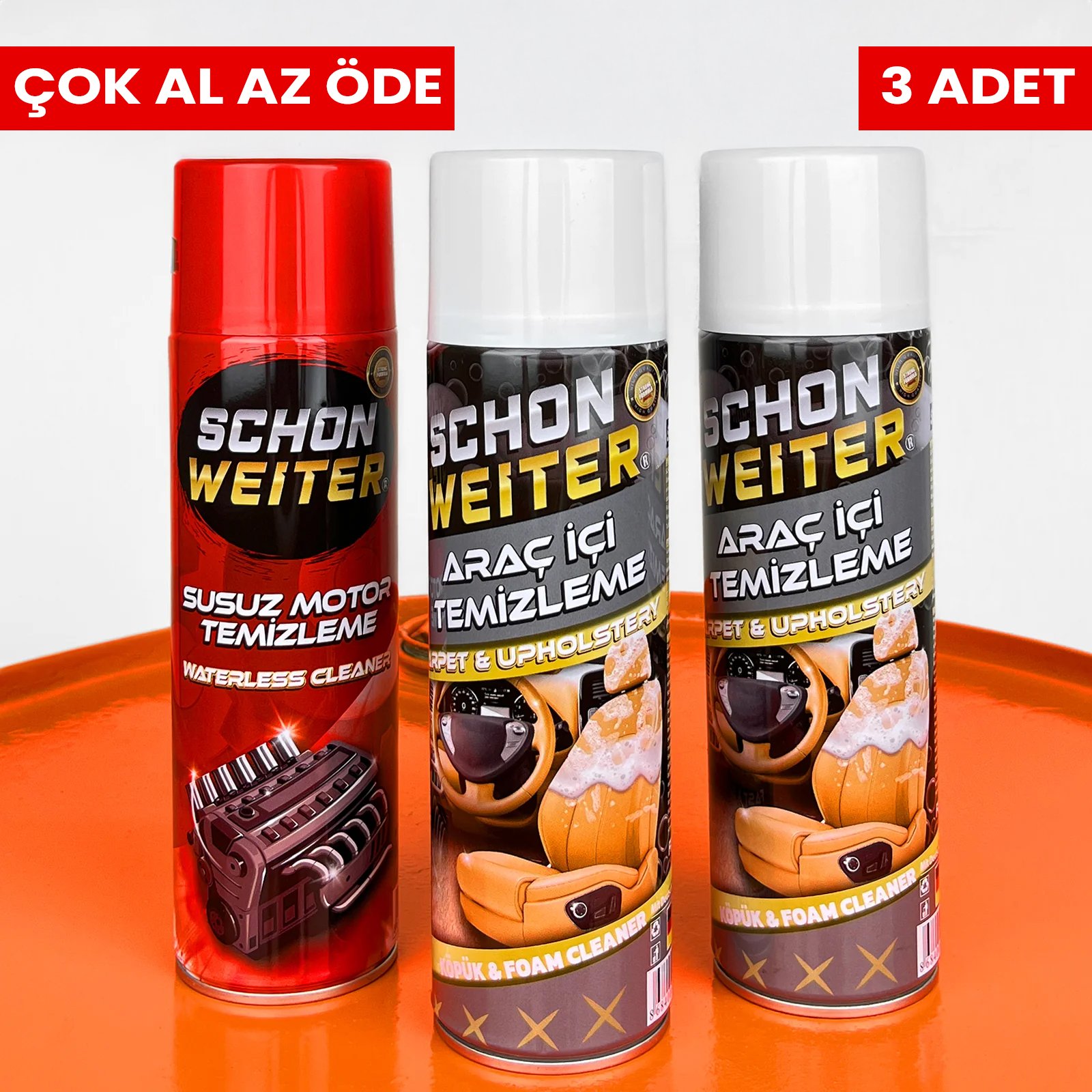Schön Weiter 2 Adet Araç İçi + Susuz Motor Temizleme 3 Al Az Öde