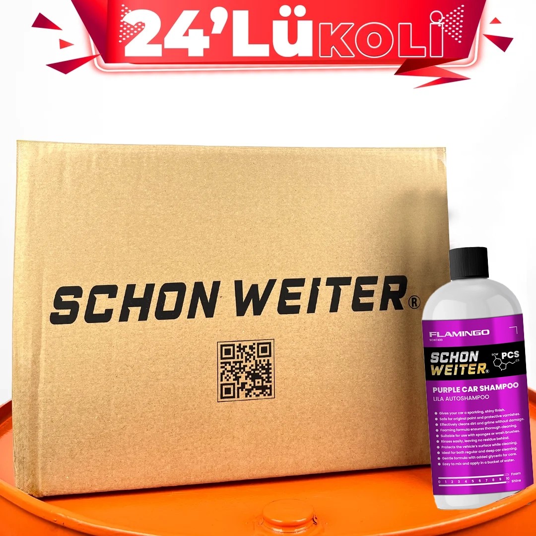 Schön Weiter PCS Purple Car Shampoo FLAMINGO Serisi – Mor Renkli Cilalı Oto Şampuanı 500 ml – 24’LÜ KOLİ