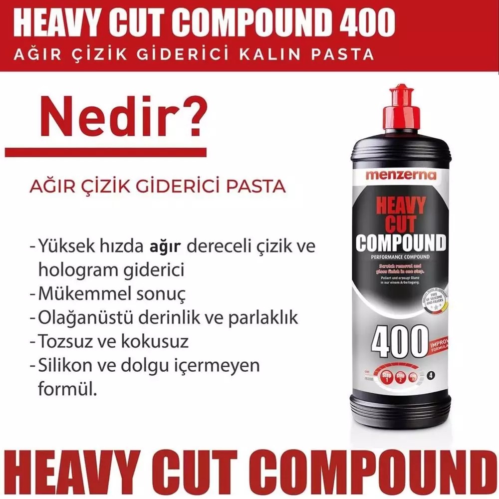 Menzerna-Heavy Cut Compound 400 Çizik Giderici Kalın Pasta 1LT