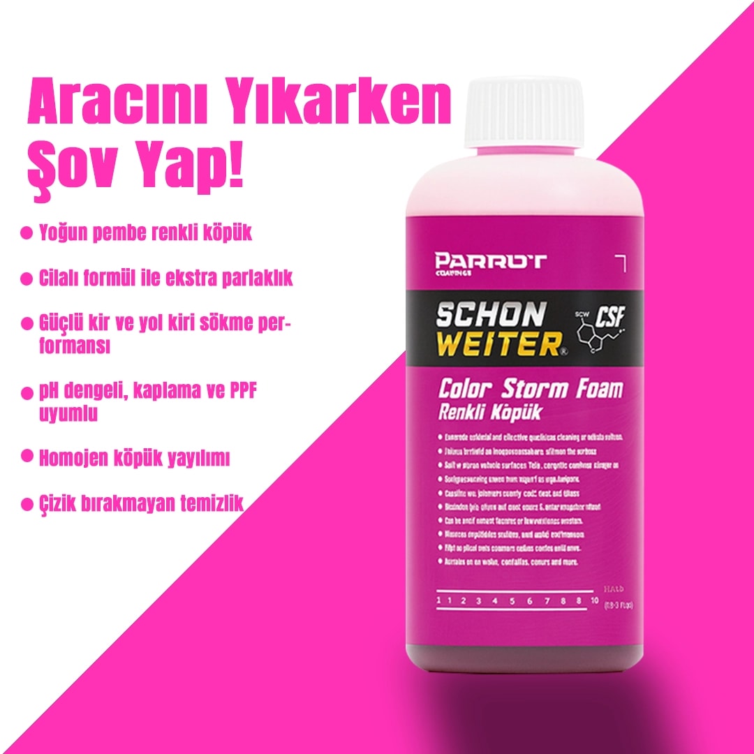 Pembe Renkli Köpük Cilalı Oto Şampuanı 500 ml (CSF) - Schön Weiter