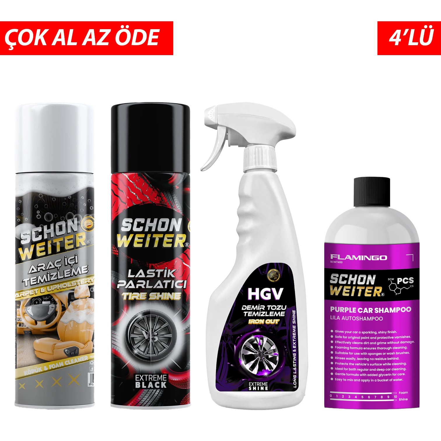  HGV x Schön Weiter 4’lü Profesyonel Araç Bakım Seti