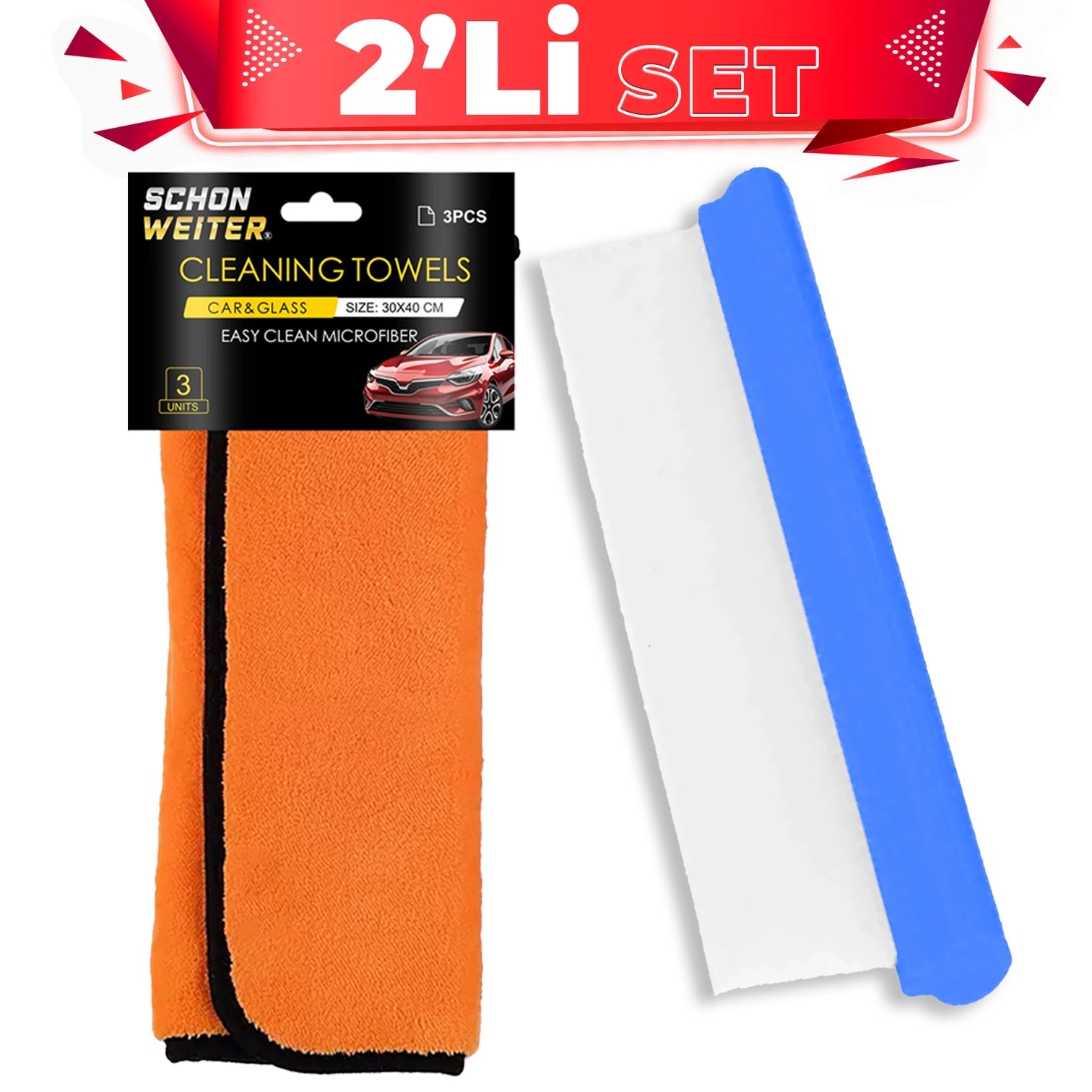 HGV Silikon Çekçek + Schön Weiter 40x30 3’lü Mikrofiber Bez Seti