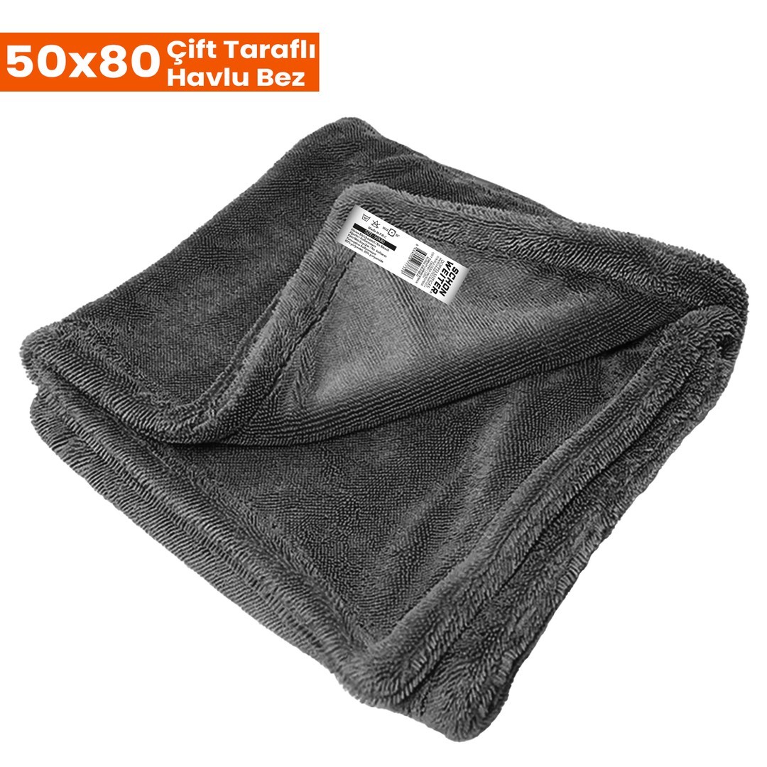 Schön Weiter 50x80 Double Face Kurulama Havlusu 12’Lİ RENKLİ PAKET – Her renkten 3’er adet | Siyah - Mor - Mavi - Kırmızı