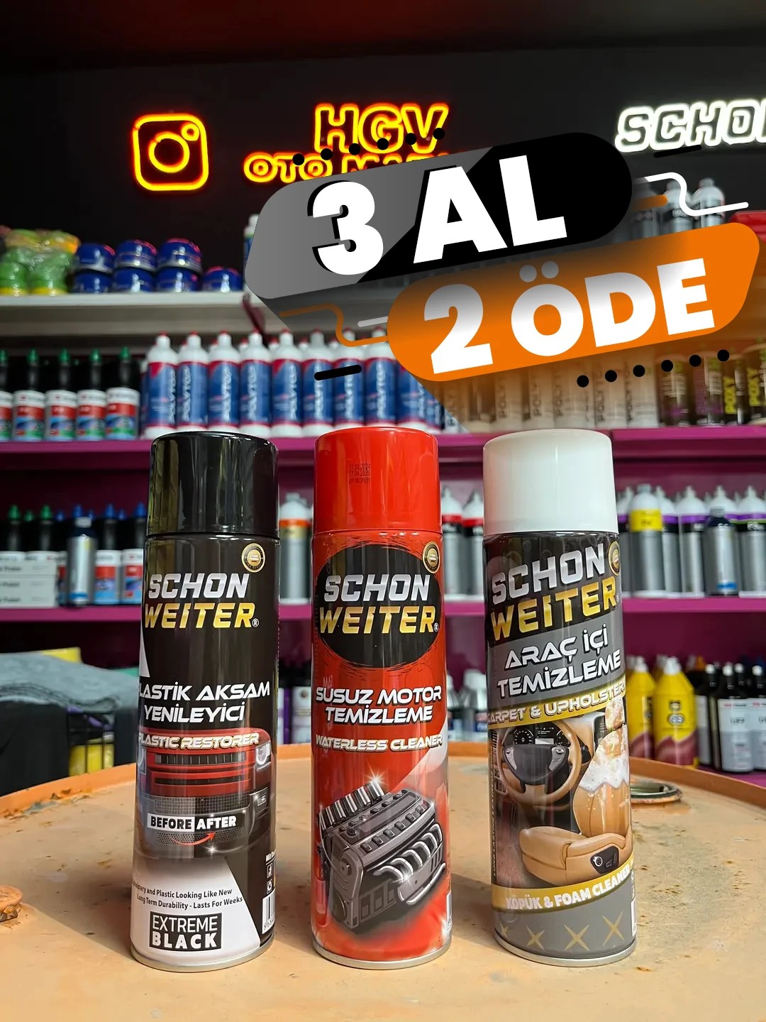 Schön Weiter Motor + Plastik + Araç İçi 3'lü Set