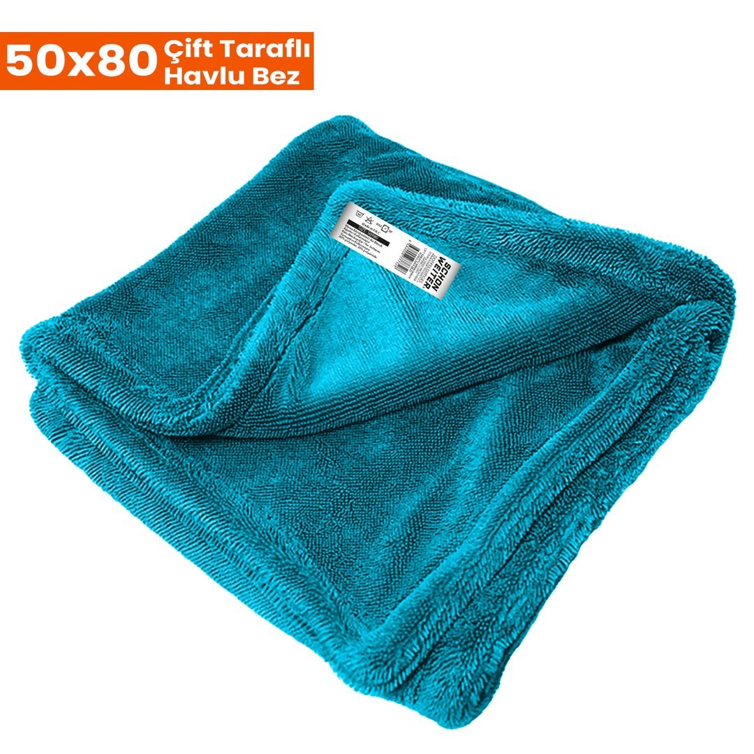 Schön Weiter 50x80 Double Face Kurulama Havlusu 12’Lİ RENKLİ PAKET – Her renkten 3’er adet | Siyah - Mor - Mavi - Kırmızı