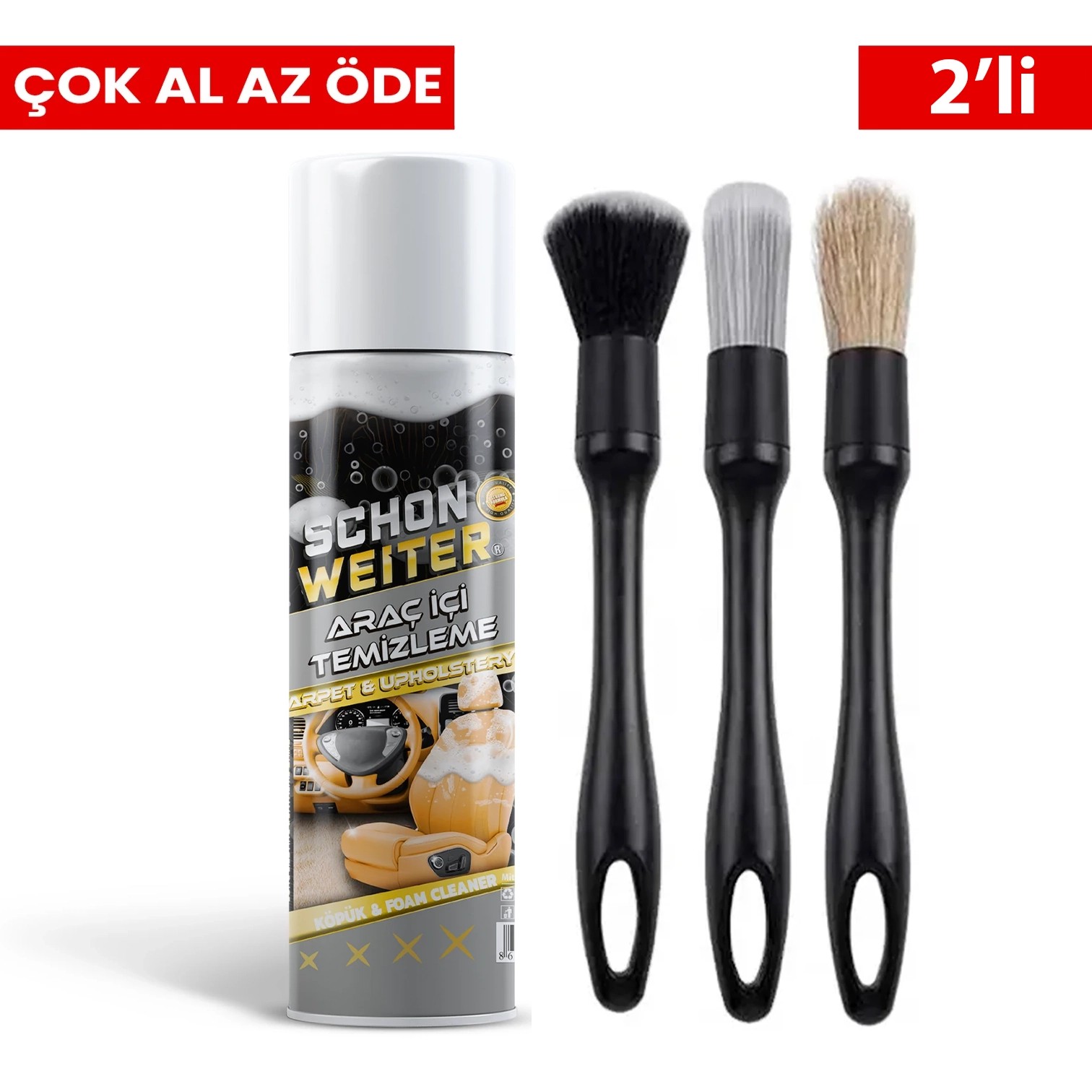  Schön Weiter İç Temizlik Uzmanı – Köpük + 3’lü Detay Fırça Seti