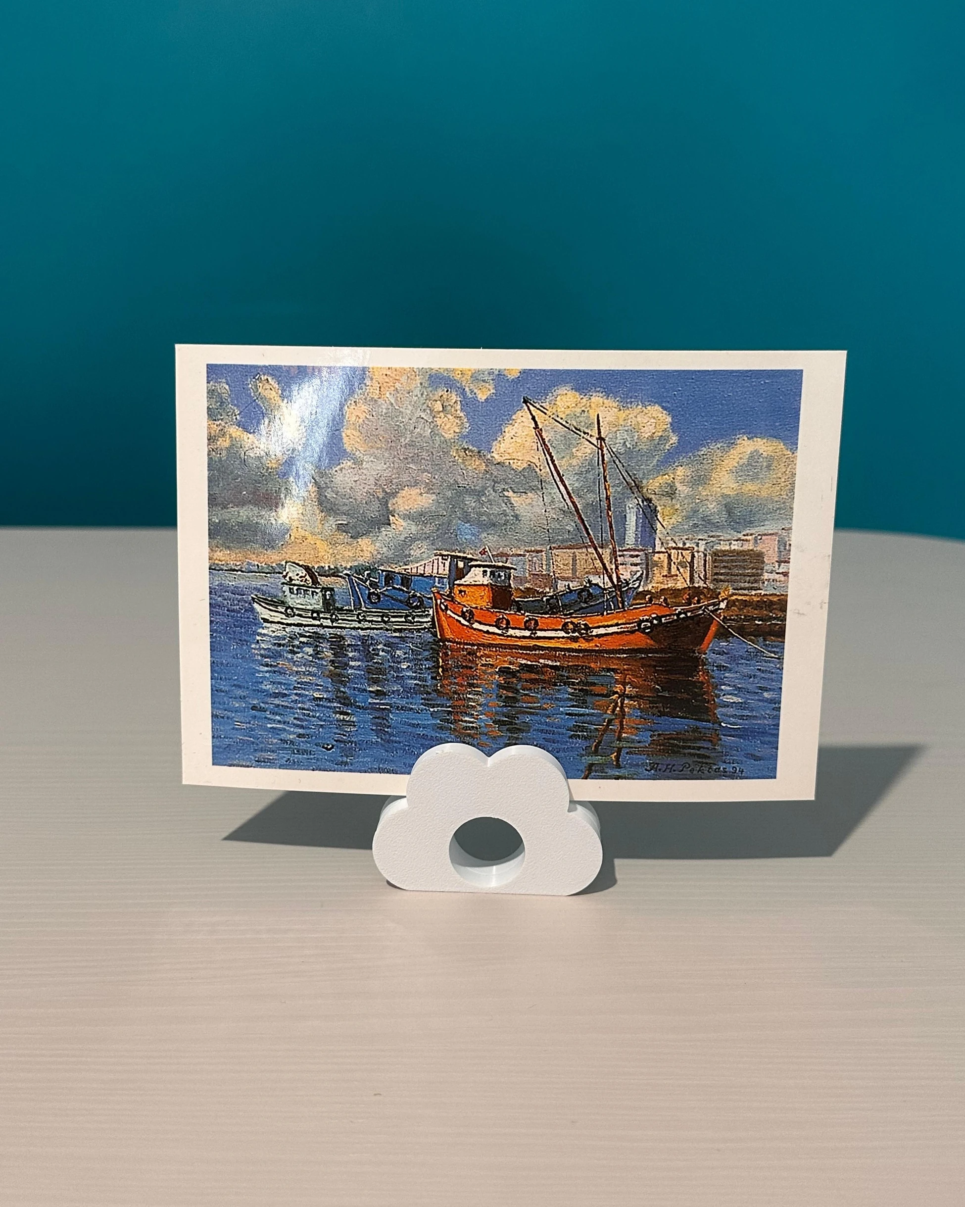 Bulut Mini Kart & Fotoğraf Tutucu – Masaüstü & Saklama