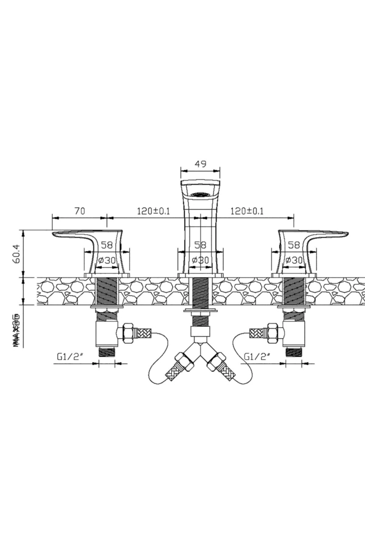 Life 3 Delikli Lavabo Bataryası 981561
