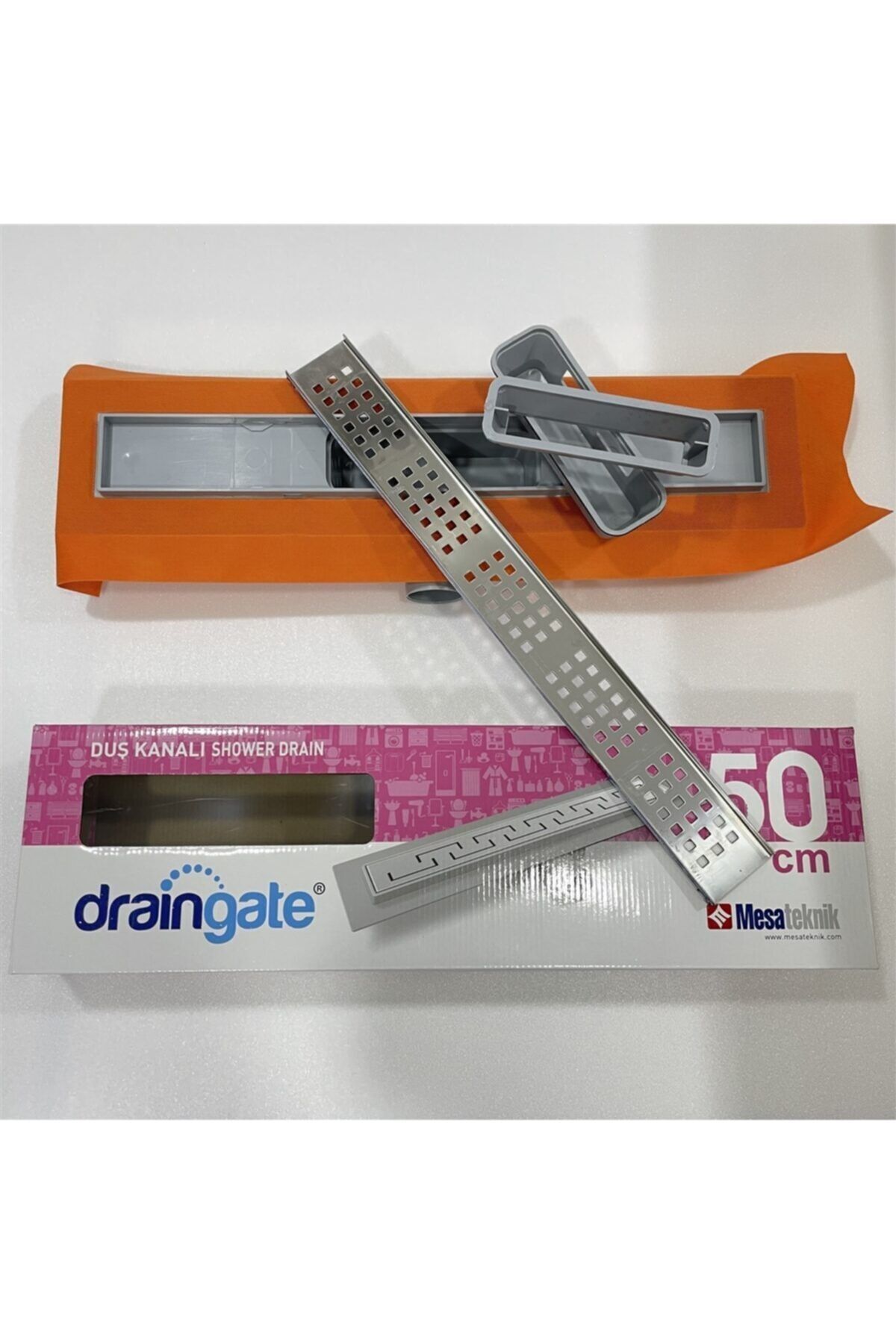 Mesa Teknik Ø50 Draingate 9300-50i Duş Kanalı Yer Süzgeci Izolasyonlu Paslanmaz Yandan Çıkışlı 50 Cm