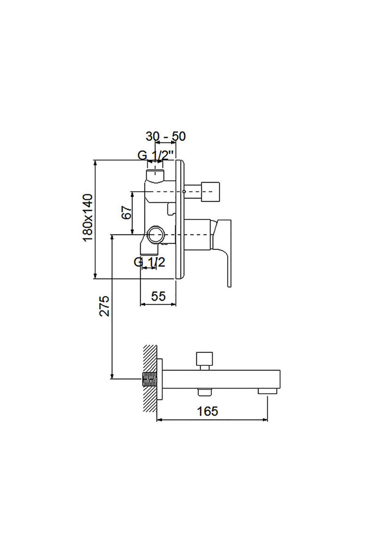 - Aqua Ankastre Banyo Bataryası Mat Siyah - 941131b 321105