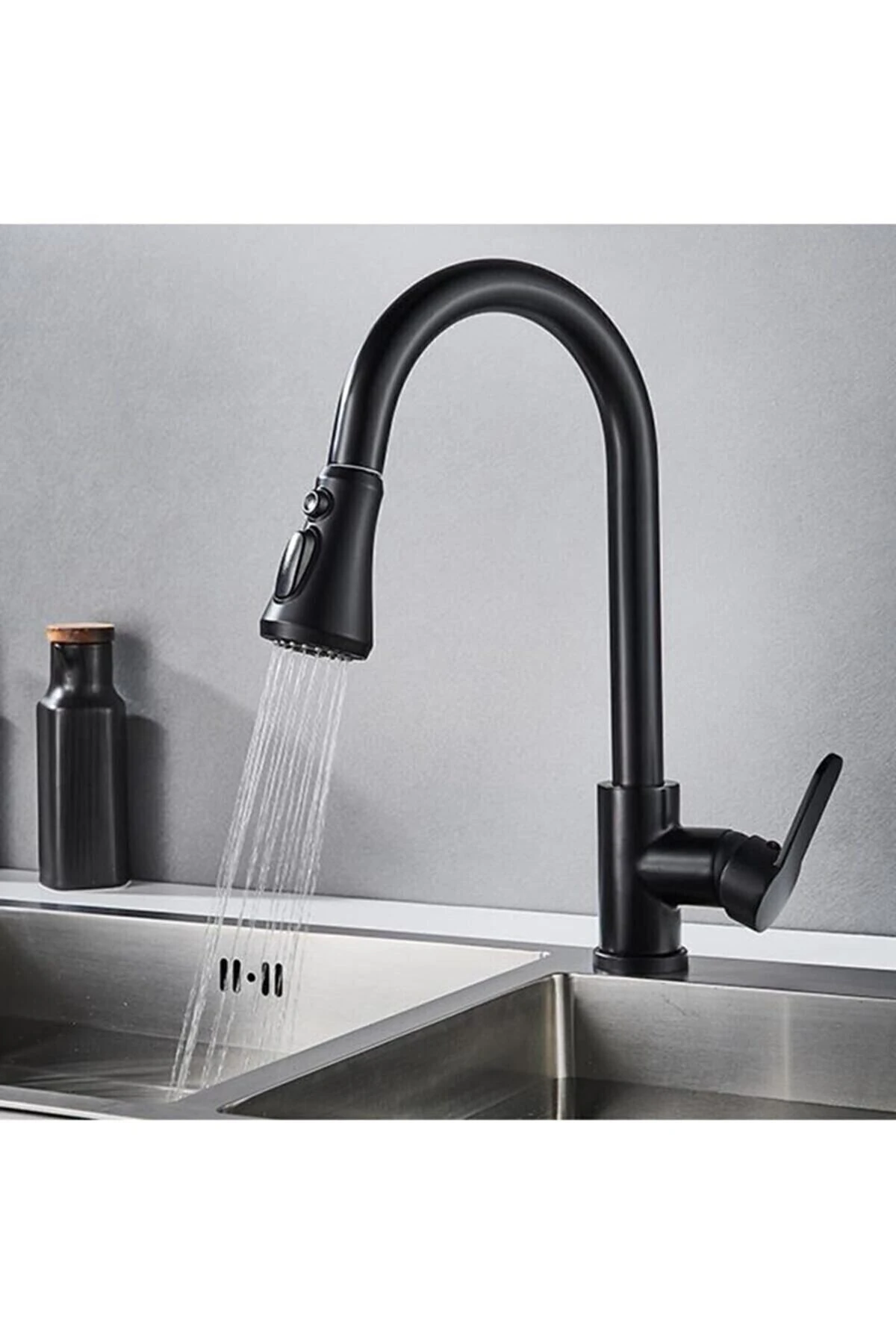 Siyah Spiralli Mutfak Evye Bataryası