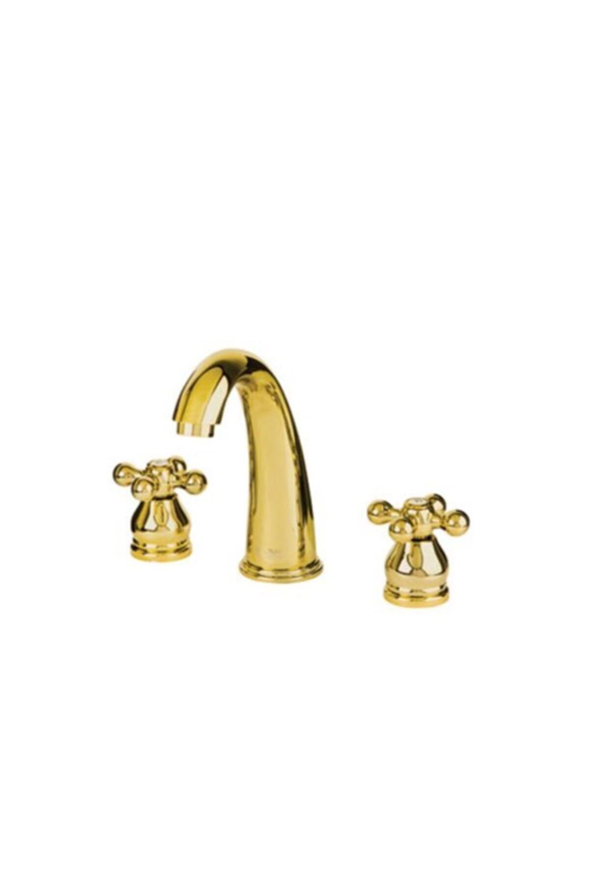 Nostalgic Altın Üç Delikli Lavabo Bataryası