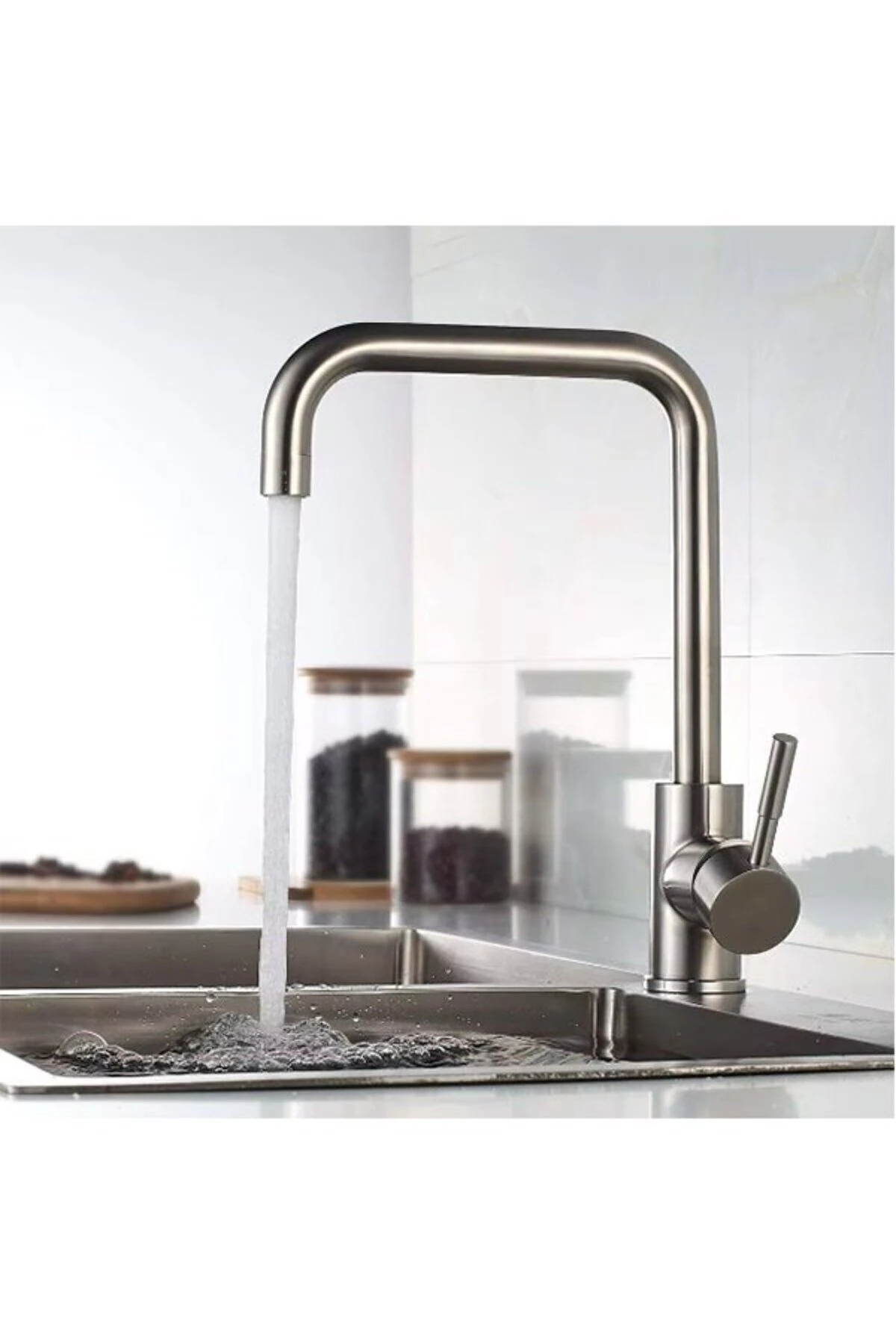 Mutfak Bataryası Sus304 Kalite Paslanmaz Çelik Inox Renk Eviye Bataryası