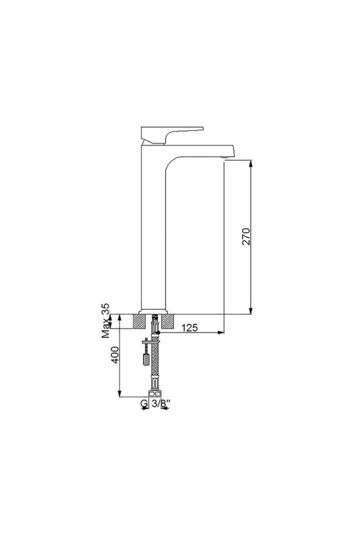 Aqua Çanak Tipi Yüksek Lavabo Bataryası Beyaz