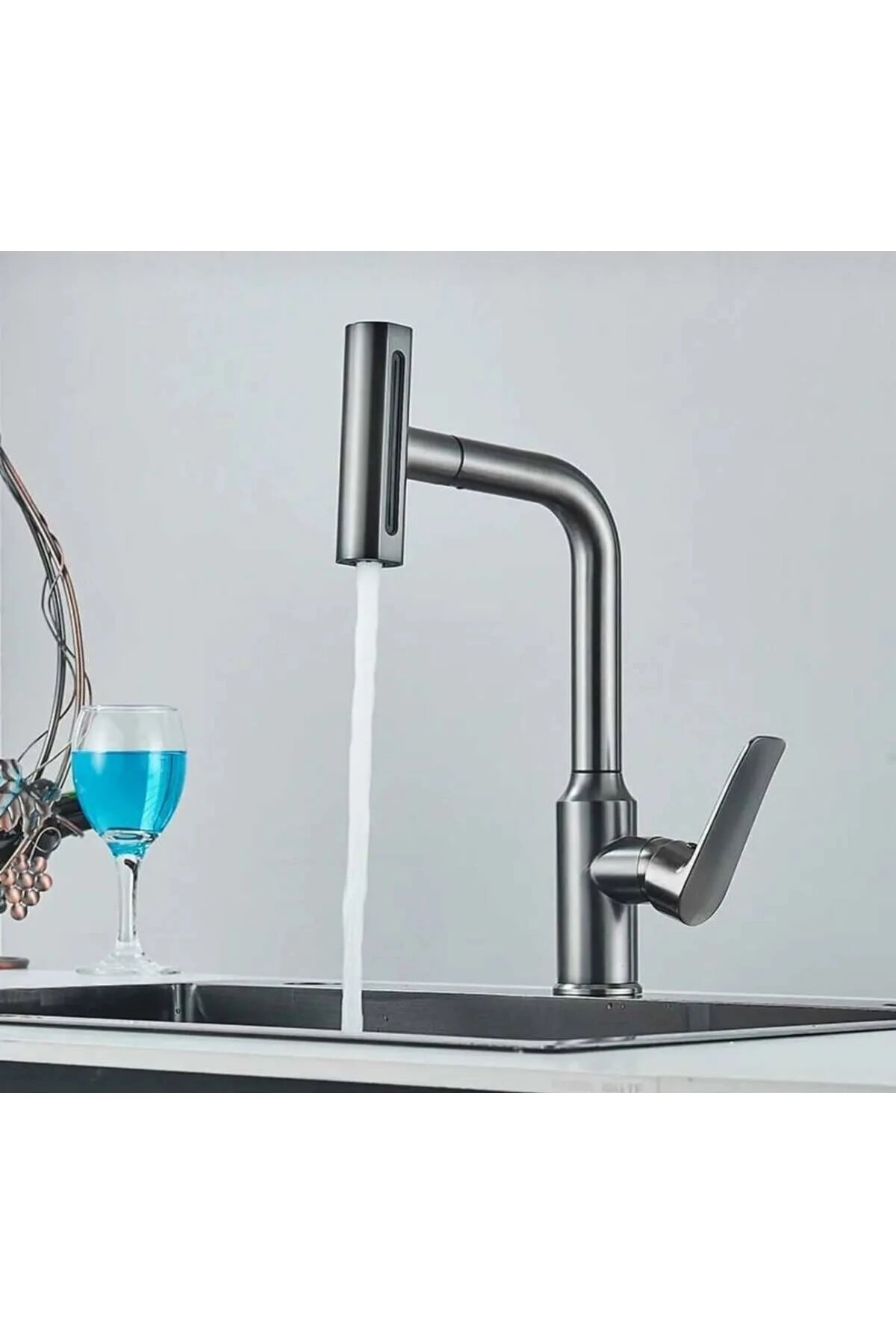 Fleko Çok Modlu Spiralli Mutfak Evye Bataryası Şelale Yağmurlama Fonksiyonel