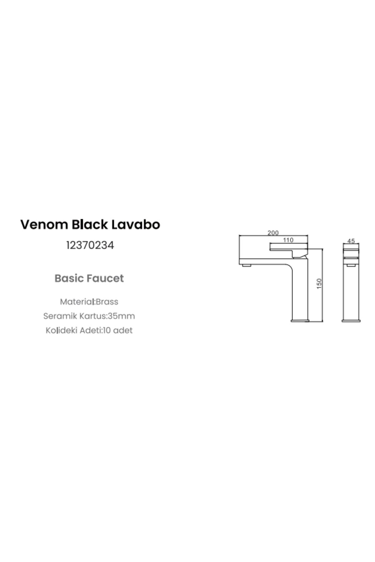VENOM ANTRASİT LAVABO BATARYASI