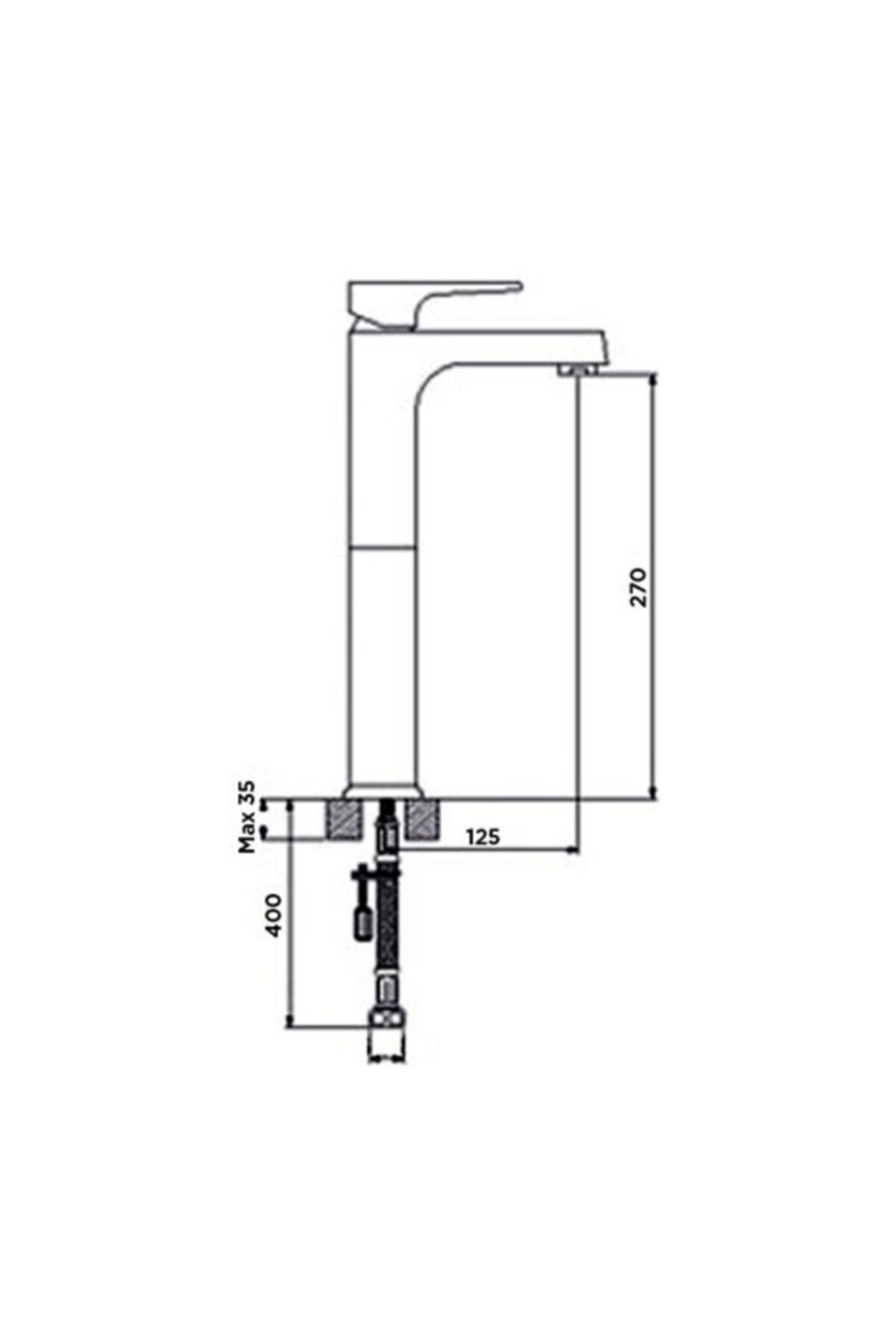 Aqua Çanak Tipi Lavabo Bataryası Siyah / Altın 941001bg