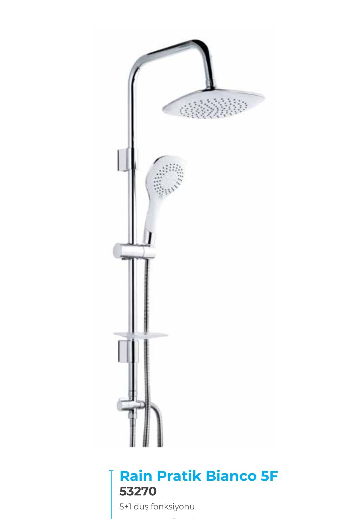 Rain Bianco 5 1 Fonksiyonlu Tepe Duş Seti 53270