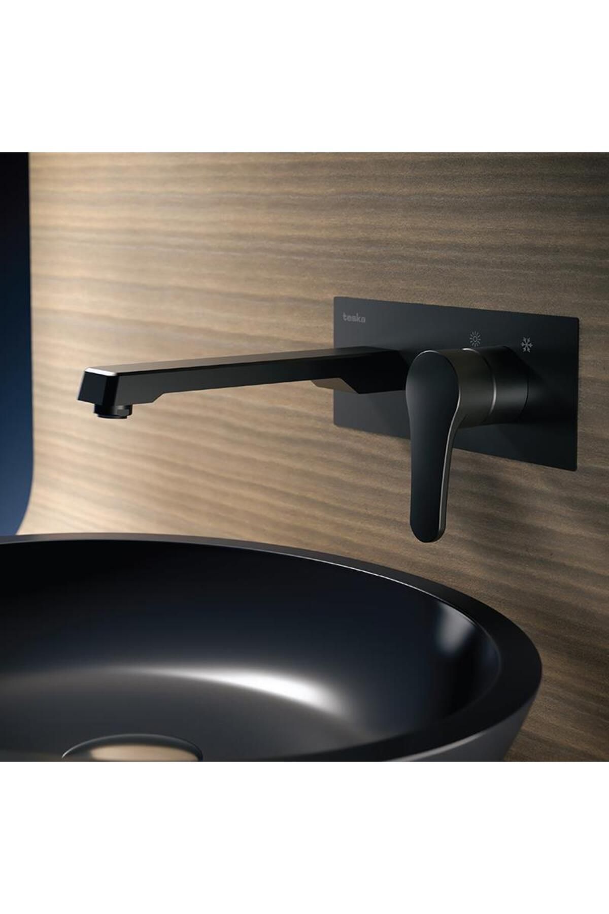 Quasar Pro Siyah Ankastre Lavabo Bataryası