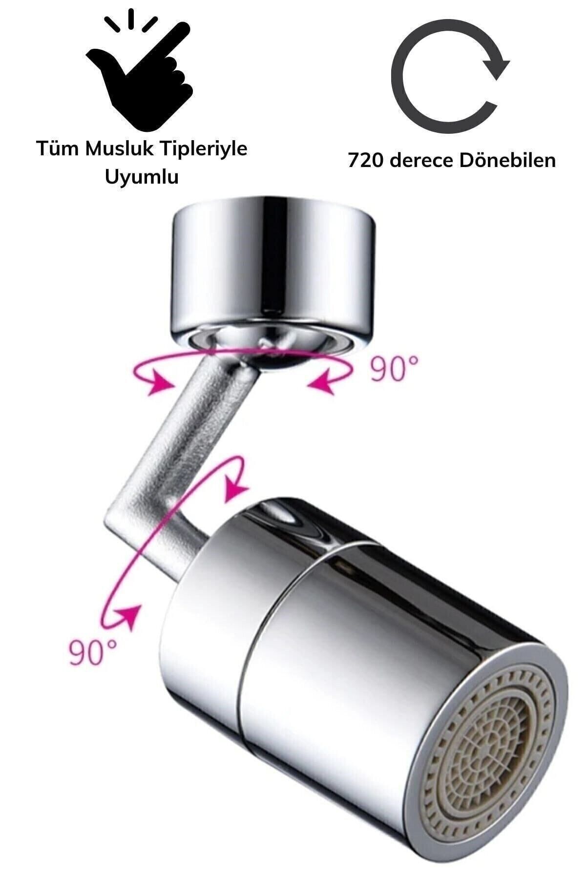 Dönebilen Su Tasarruflu Musluk Ucu Başlık Tüm Musluk Tipleri Uyumlu Montaj Musluk Başlığı