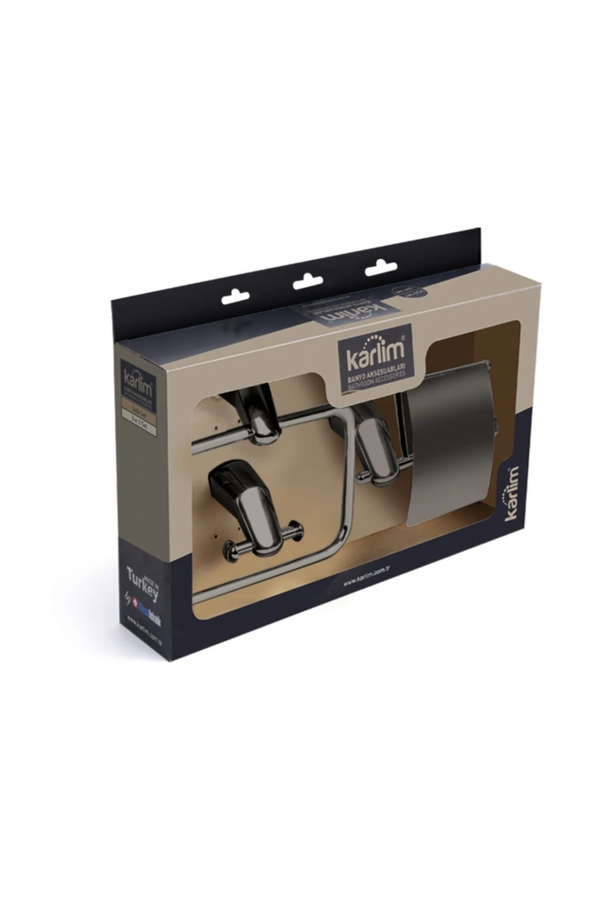 Dicle Serisi Titanyum Renk Banyo Aksesuar Seti 3'lü