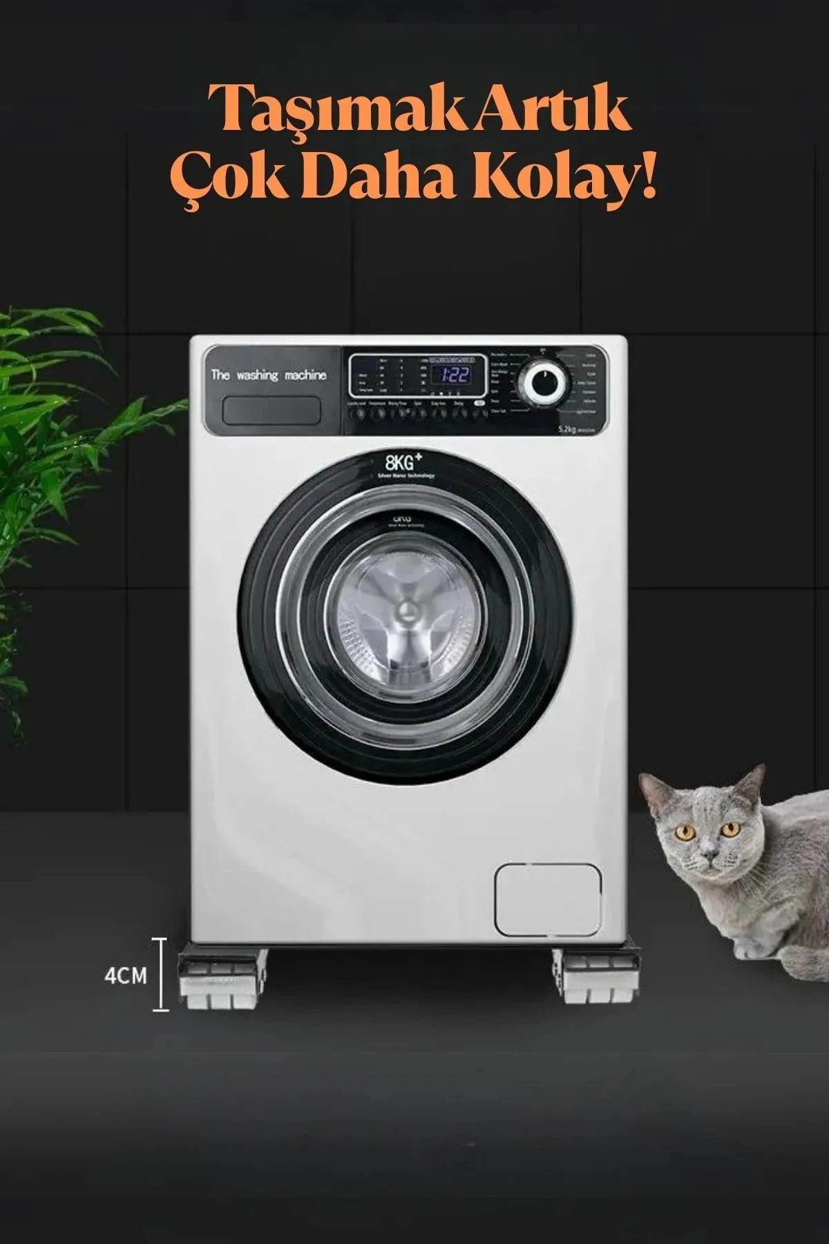 Teleskopik Tekerlekli Beyaz Eşya Altlığı | Ayarlanabilir Makine Taşıyıcı Stand