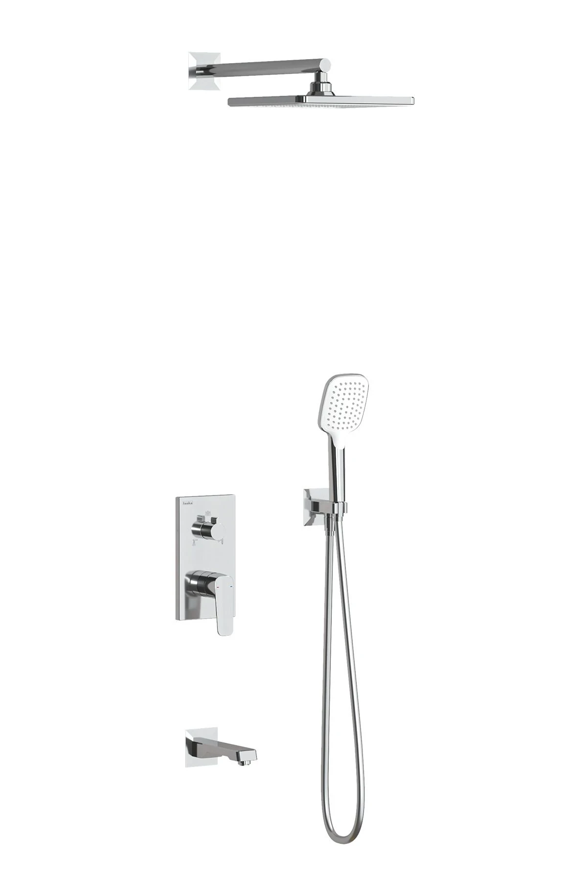 Simena Üç Yönlü Duş Seti-krom