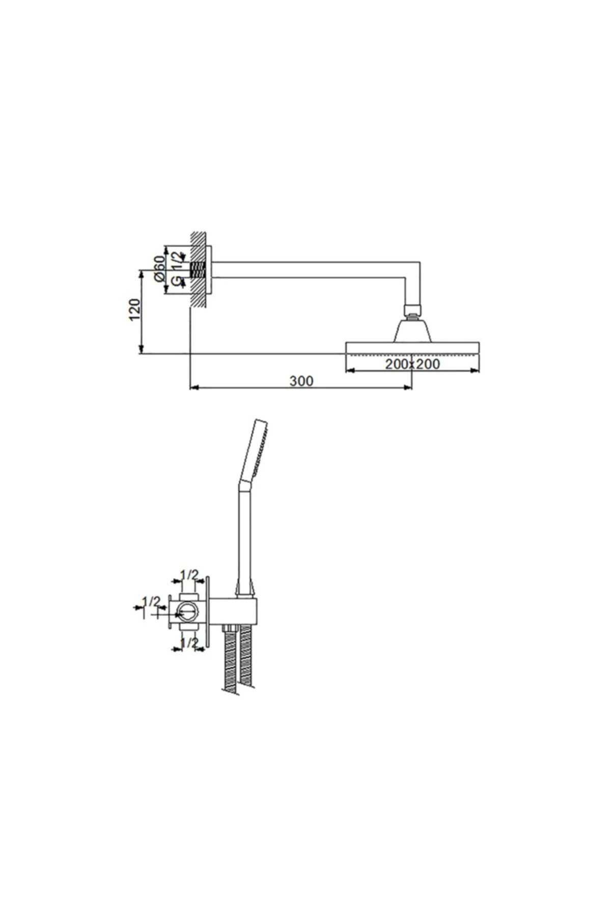 SİLVER YATAY ANKASTRE BANYO BATARYA SETİ (SİYAH)