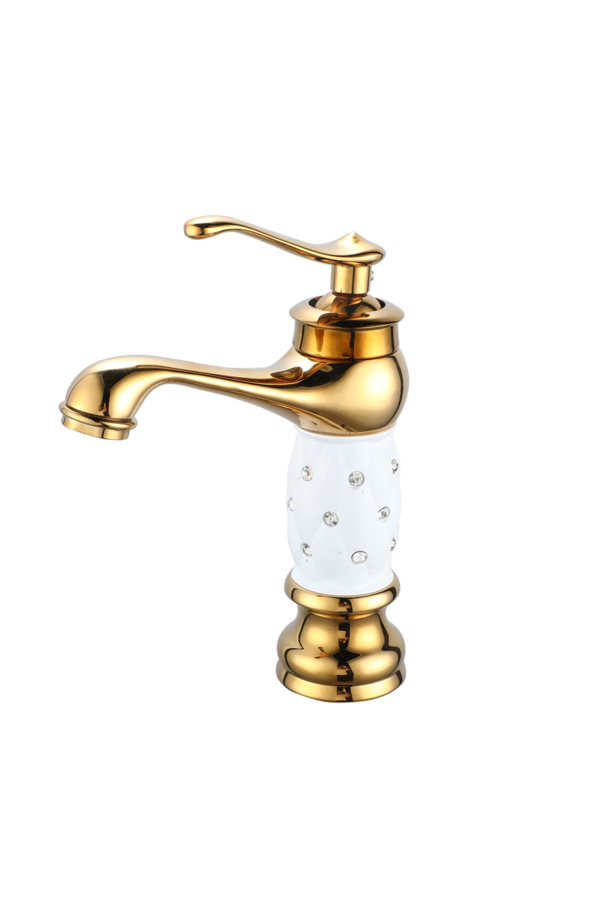 fleko Lavabo bataryası Altın-Beyaz seramik gövde