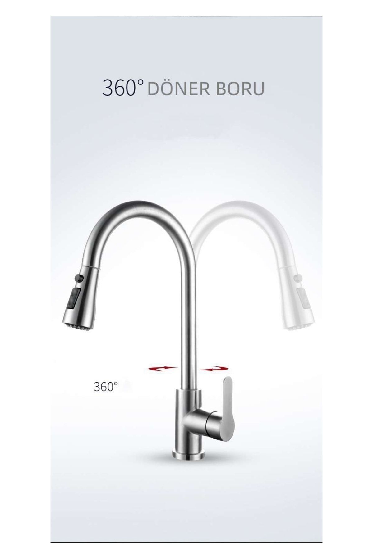 Mutfak Musluk Inox 304 Sprallı
