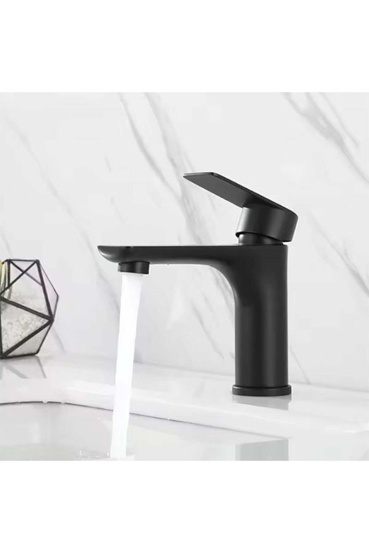 Siyah Lavabo Bataryası Pirinç Döküm Lavabo Musluğu