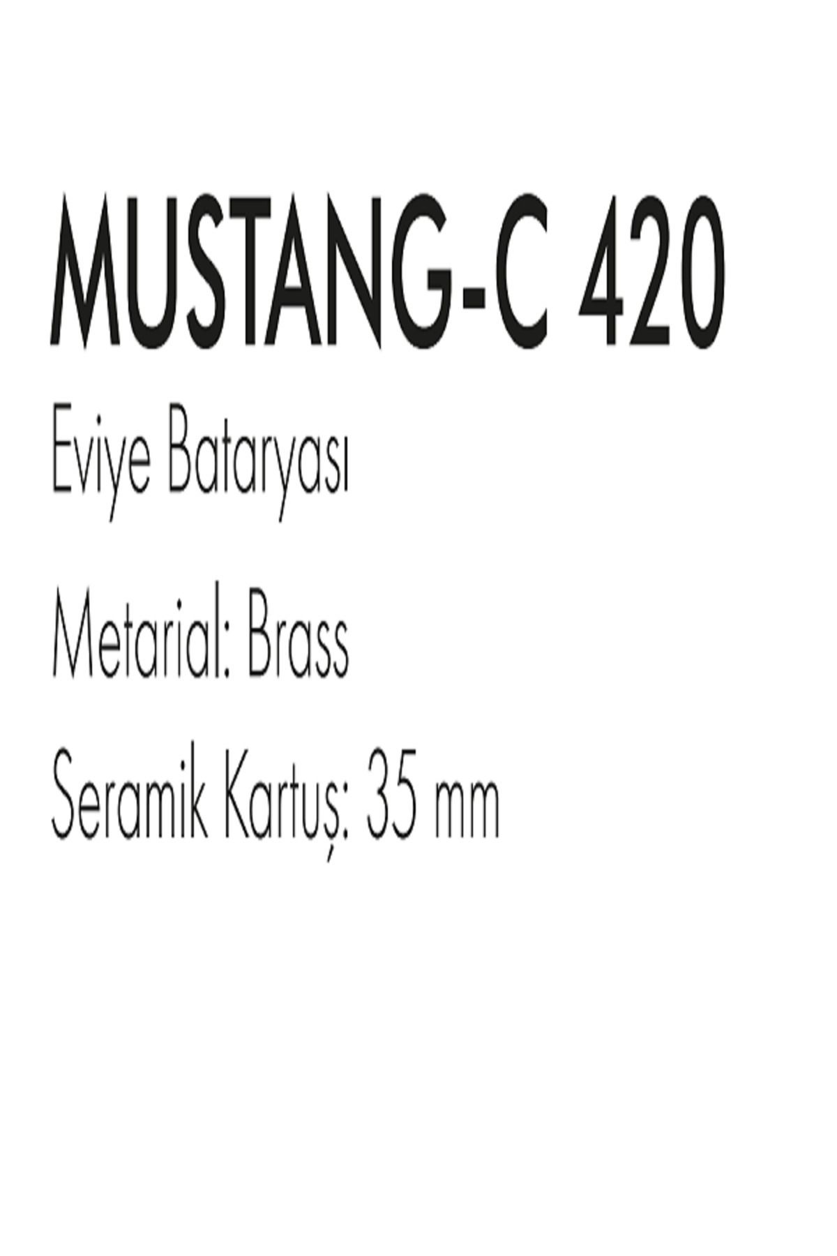 Mustang-c 420 Pirinç Mat Sıyah Eviye Bataryası