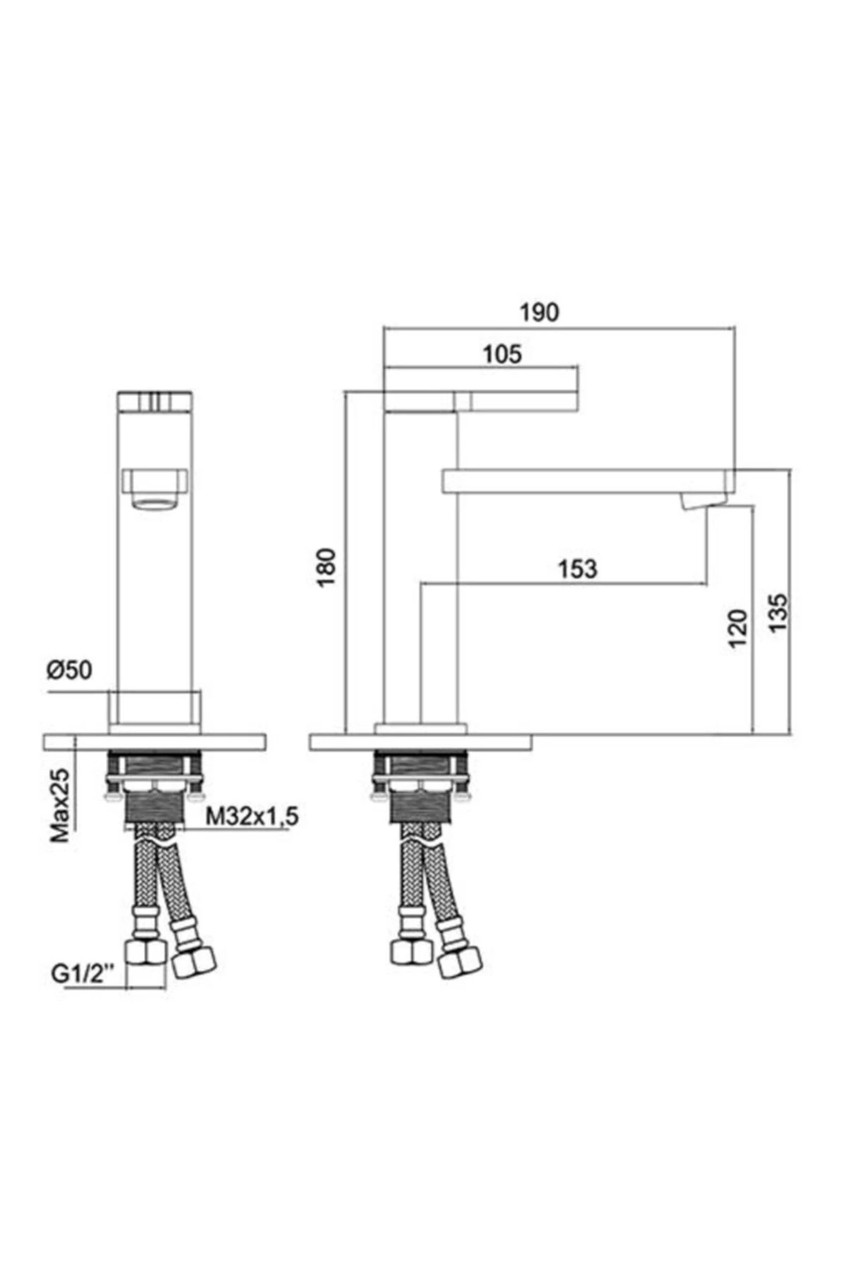 Bold Lavabo Bataryası - Sıyah 910521b