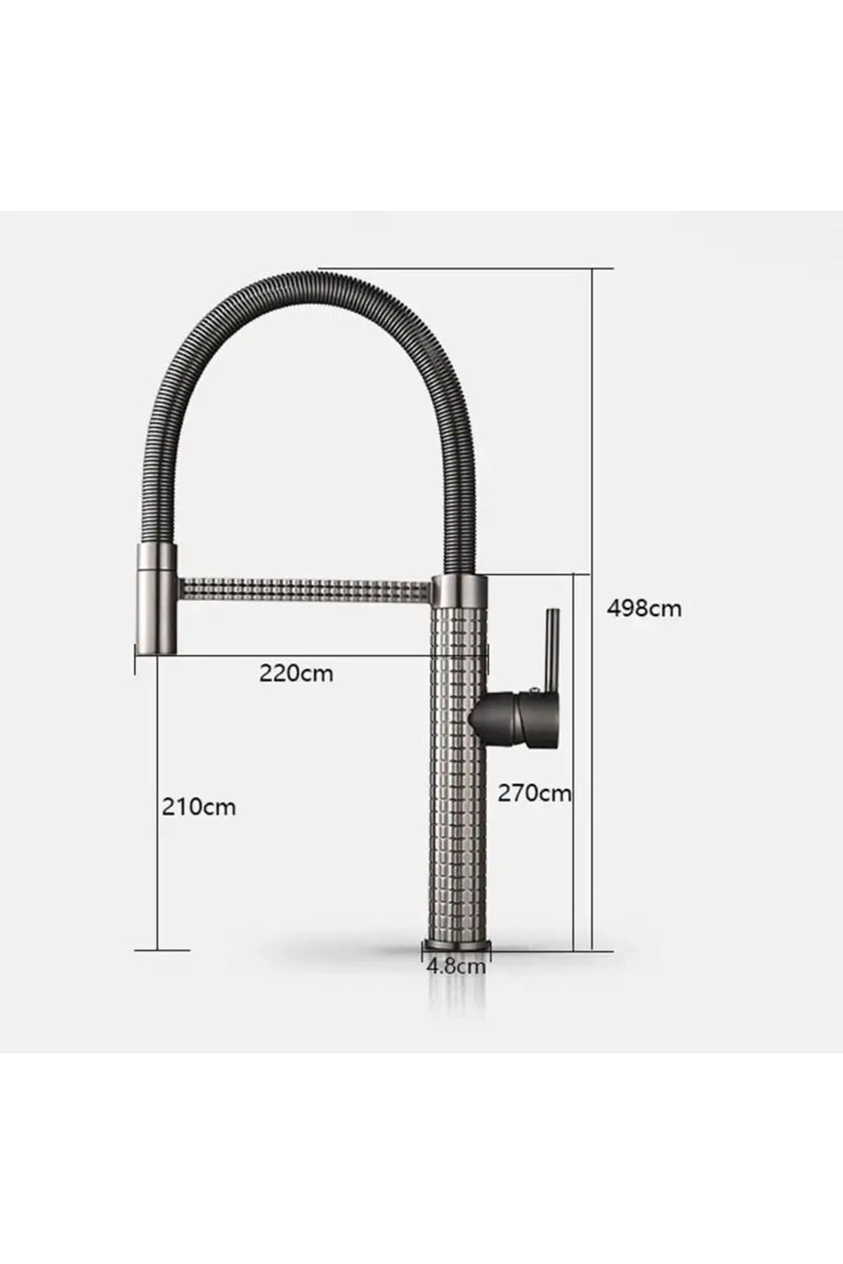 Fleko DropStyle Antrasit Renk Esnek Borulu Eviye Bataryası